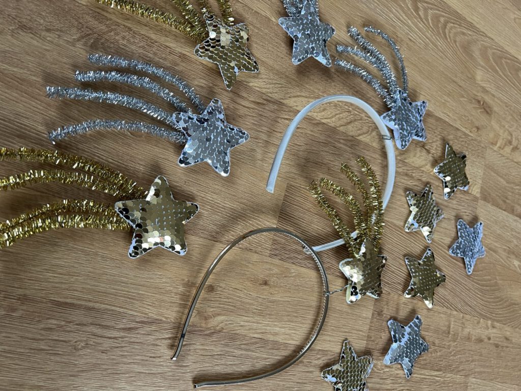 Glitzer Haarband Sterne Haarreif Silber Mit Strass  Produktbild-Vorschau 9
