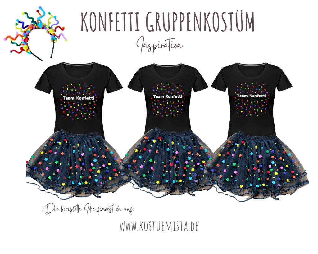 MoonWorks Damen T-Shirt \"Konfetti Im Herzen\" – Karneval & Fasching Funshirt, 100 % Baumwolle